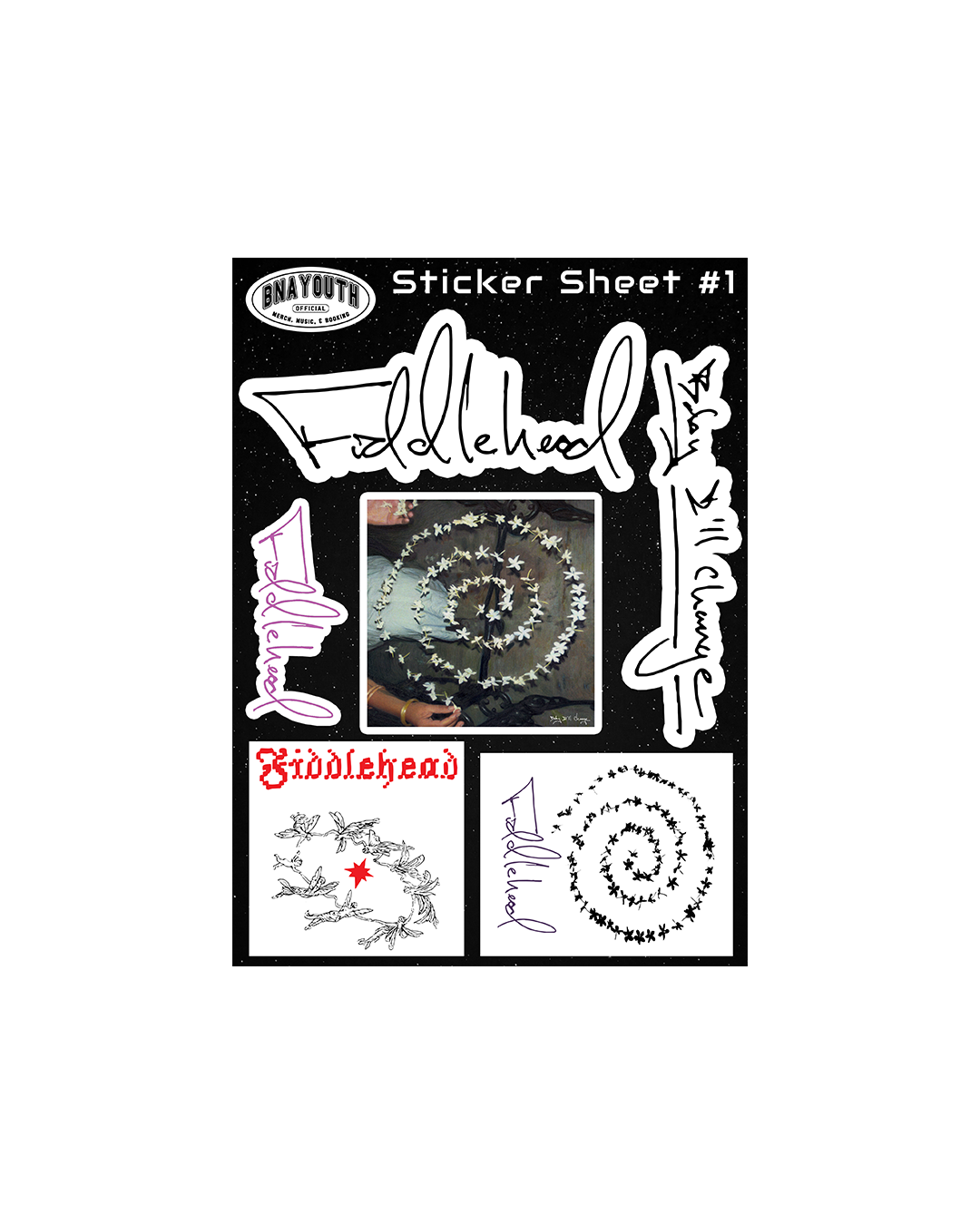 fiddlehead "baby i'll change" Sticker sheet